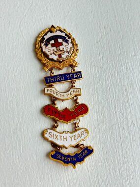 "Little's System Cross & Crown Pin Enamel 1 thru 7